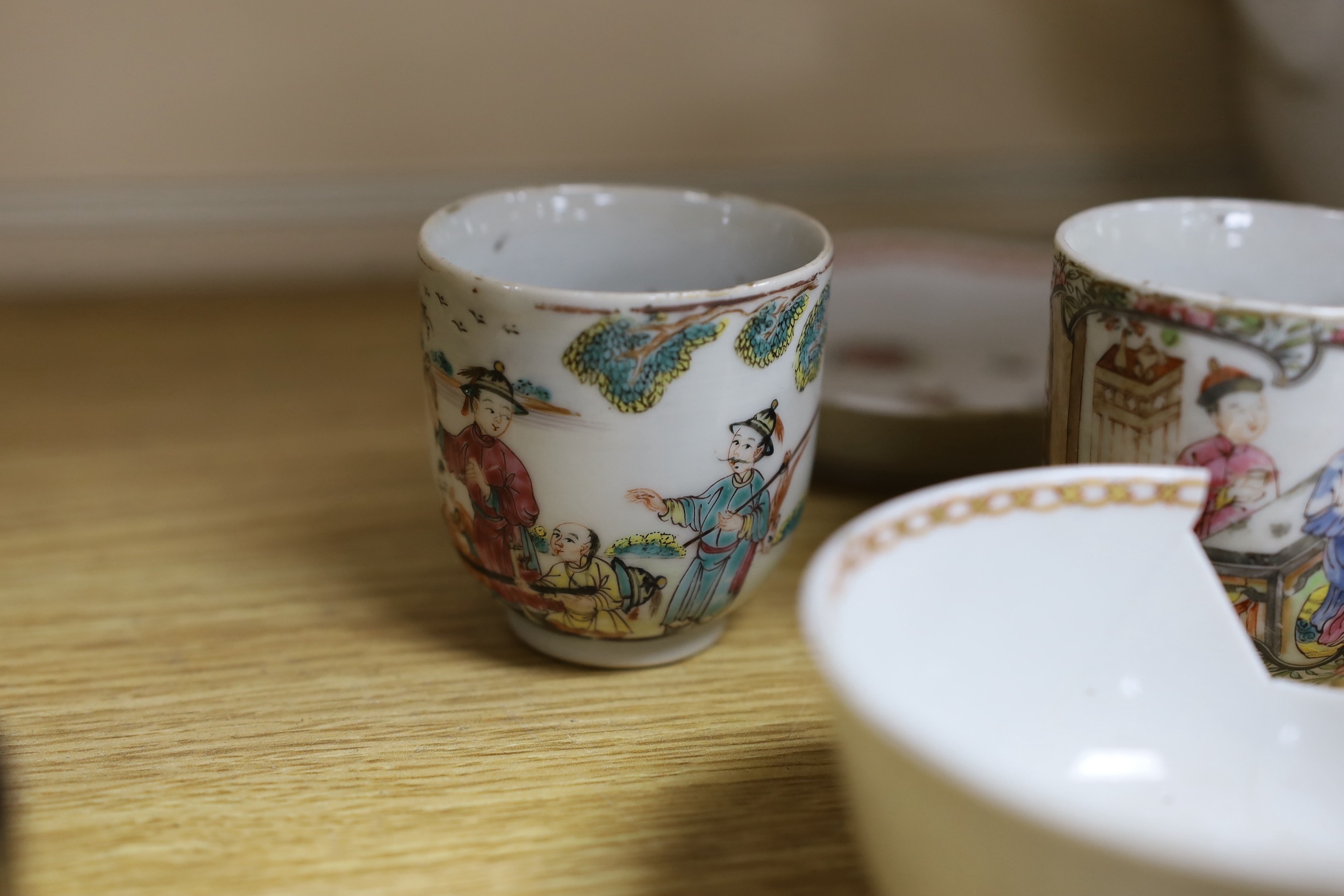 A collection of mixed Chinese export tableware, 18th century and later